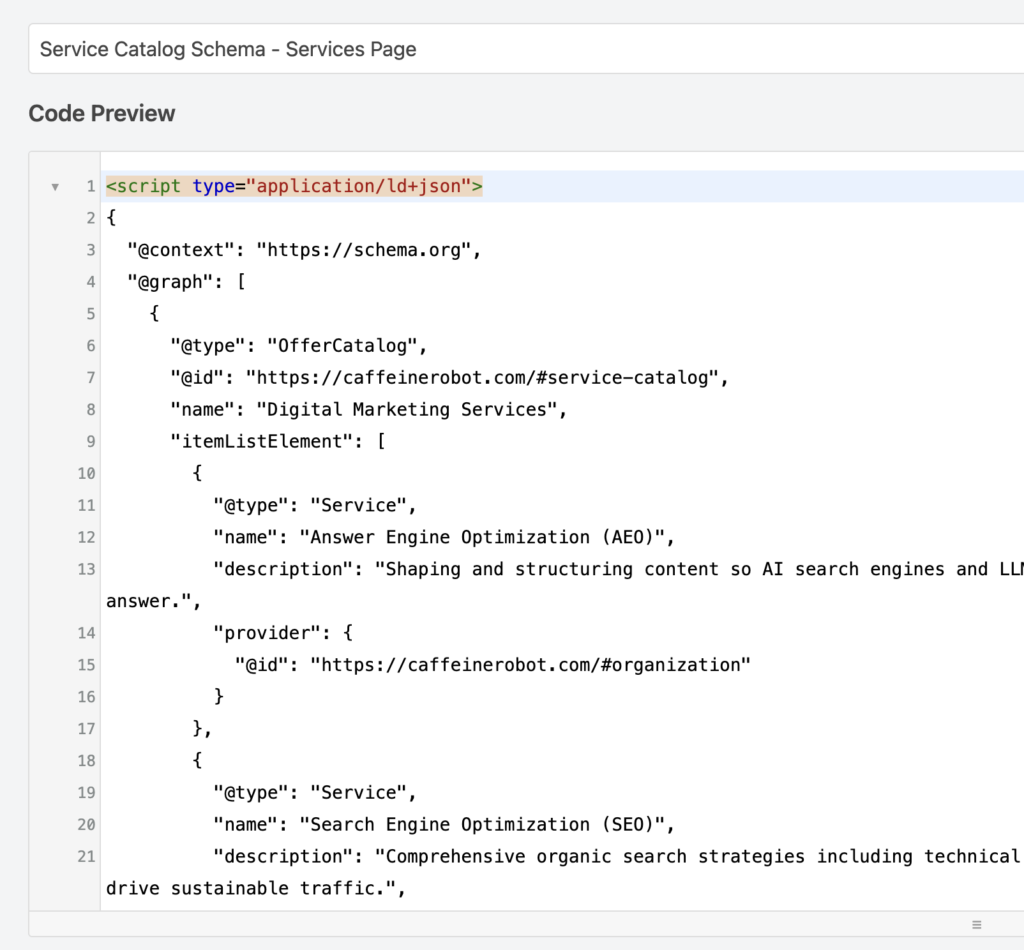 Services Page Schema